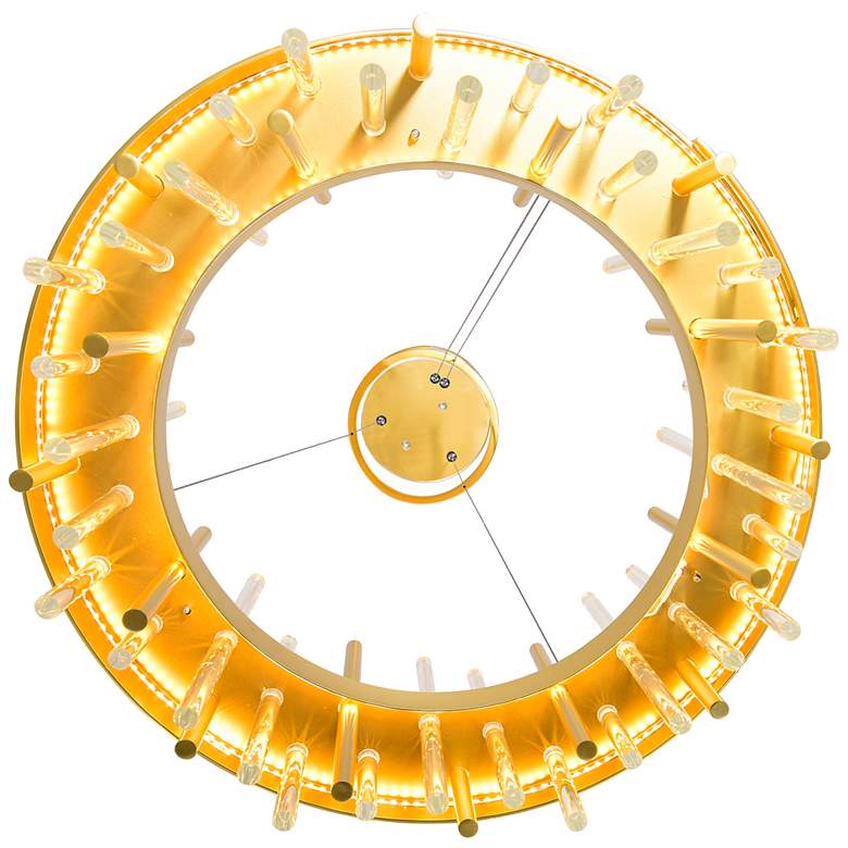 Image 4 Millipede 32" Wide Satin Gold LED Ring Chandelier more views