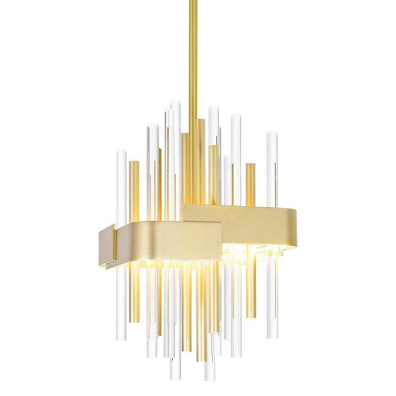 Image 1 Millipede 8" Wide Satin Gold LED Mini Pendant