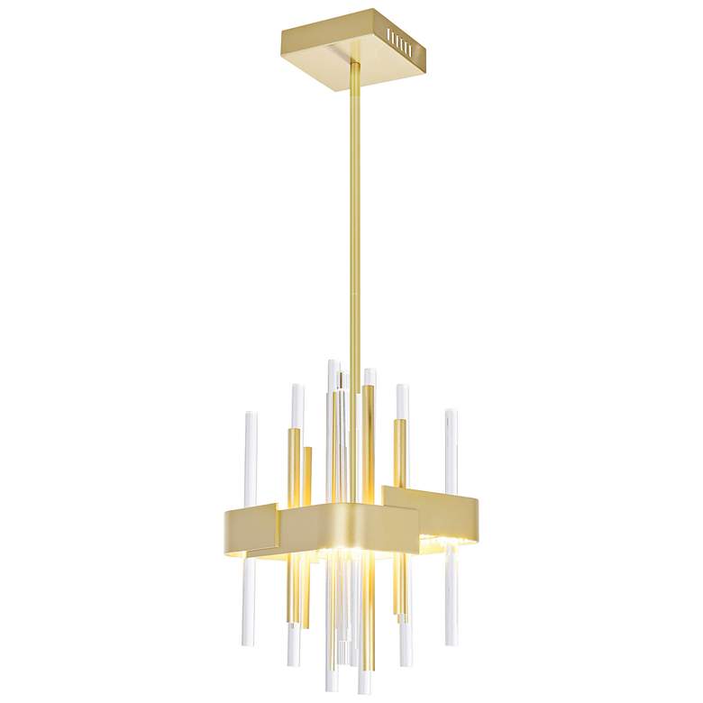 Image 3 Millipede 8" Wide Satin Gold LED Mini Pendant more views