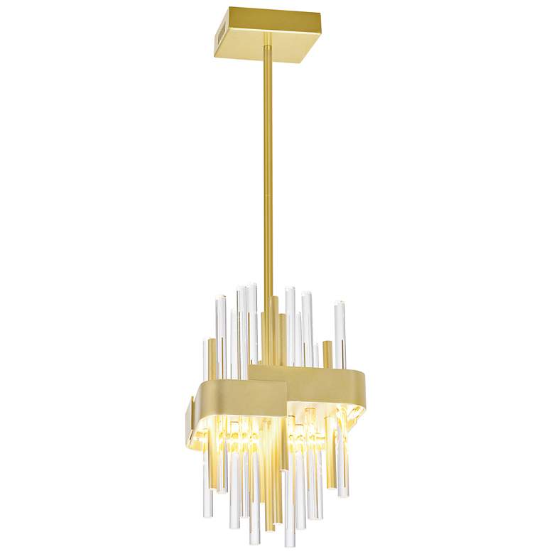 Image 4 Millipede 8" Wide Satin Gold LED Mini Pendant more views