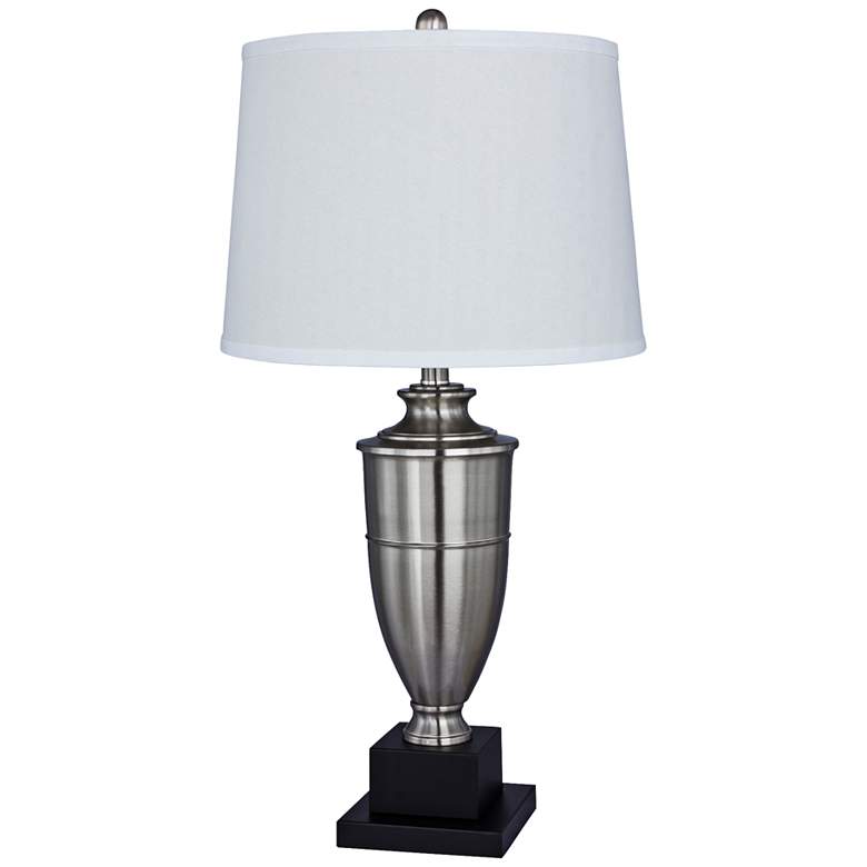 Image 1 Millport 30" Silver Brushed Steel Metal Urn Traditional Table Lamp