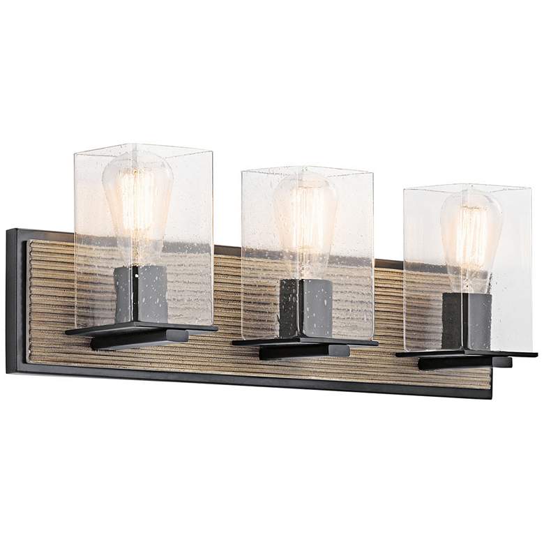 Image 1 Millwright 22"W Distressed Antique Gray 3-Light Bath Light
