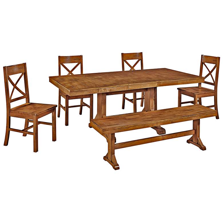 Image 1 Millwright Antique Brown Wood 6-Piece Dining Set