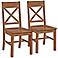 Millwright Antique Brown Wood Dining Chair Set of 2