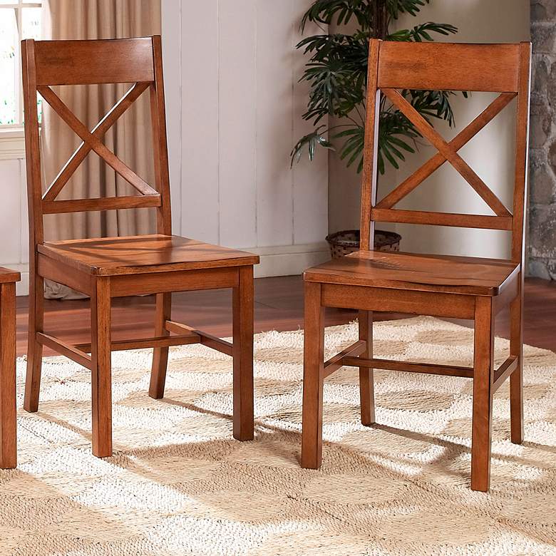 Millwright Antique Brown Wood Dining Chair Set of 2