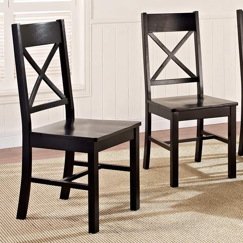 Image 1 Millwright Black Wood Dining Chair Set of 2