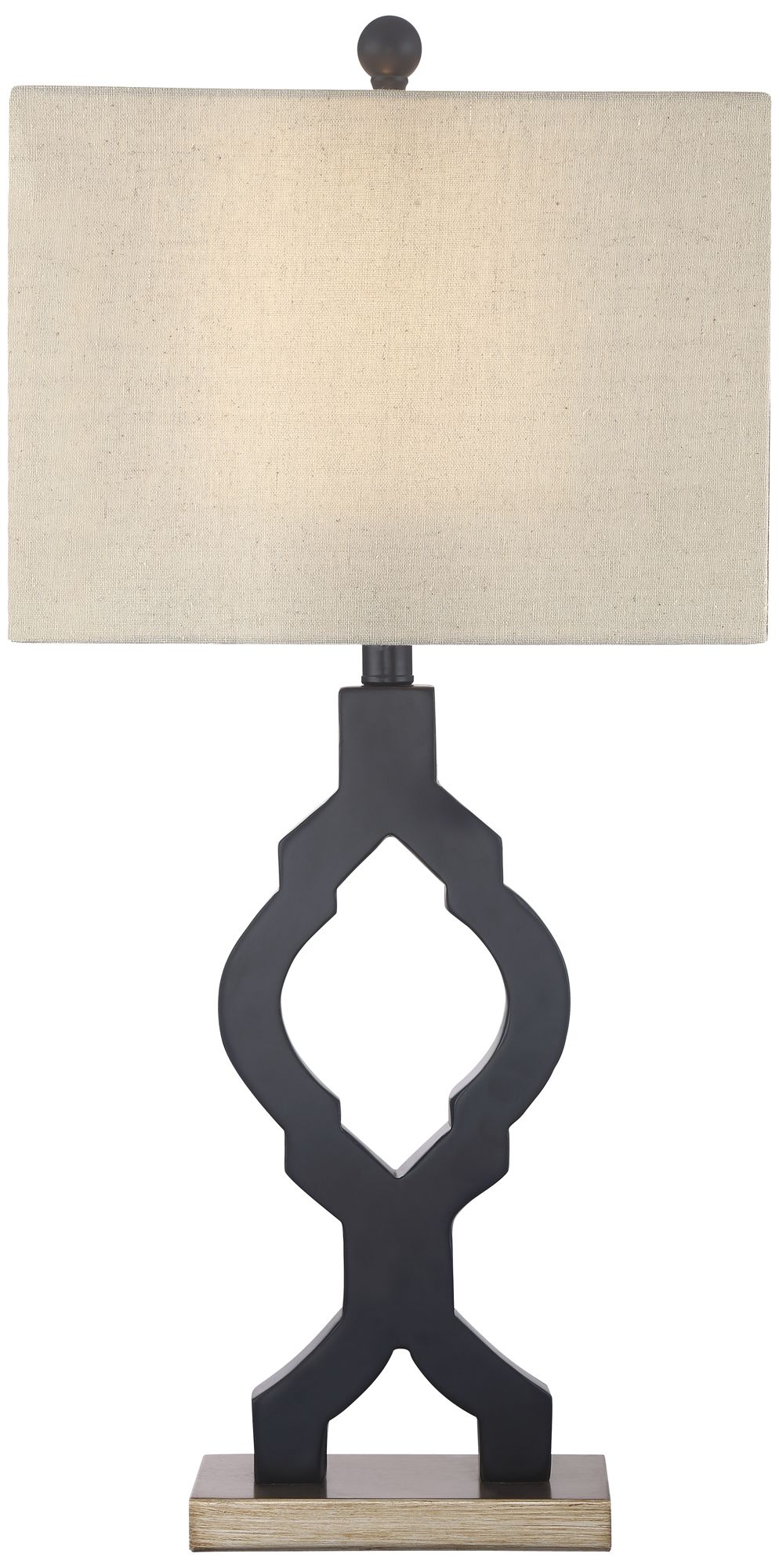 Milly Modern Black Quatrefoil Table Lamps Set of 2 12D26 Lamps Plus
