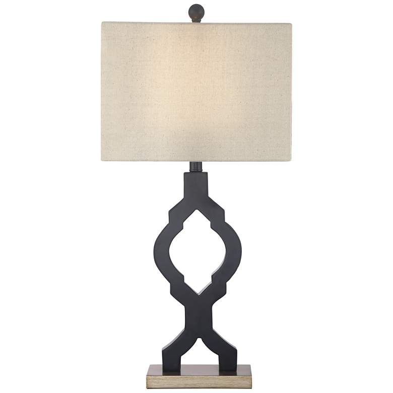 Milly Modern Black Quatrefoil Table Lamps Set of 2 more views