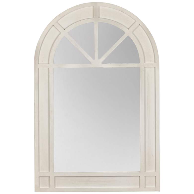 Image 1 Milly White Wood 23 1/2 inch x 35 1/2 inch Arch Top Wall Mirror