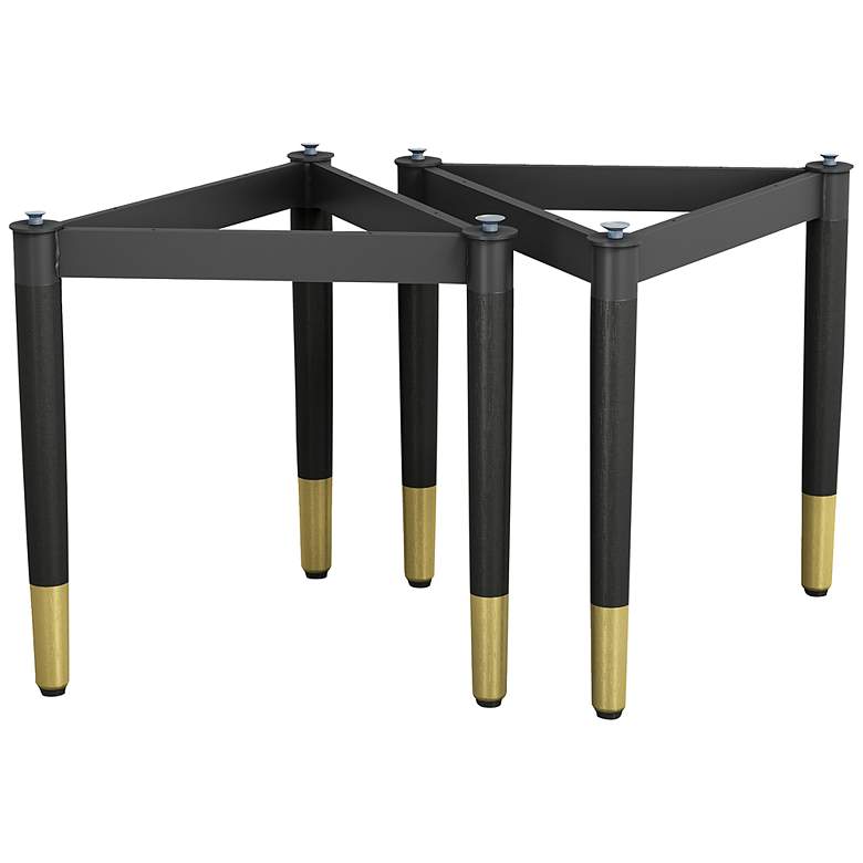 Image 2 Milo 18 1/4" Wide Black Triangle Coffee Table Bases Set of 2