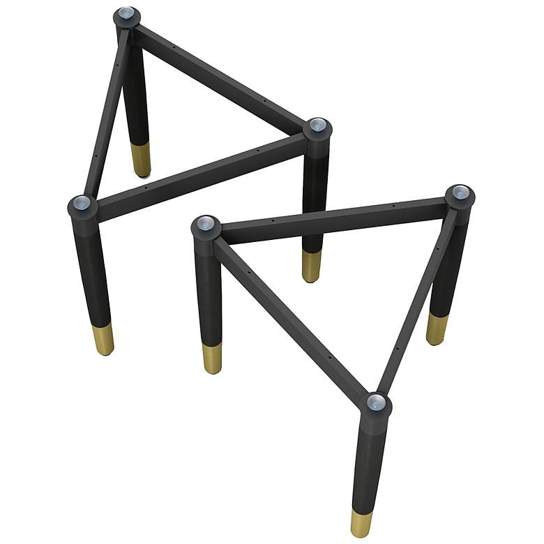 Image 3 Milo 18 1/4" Wide Black Triangle Coffee Table Bases Set of 2 more views