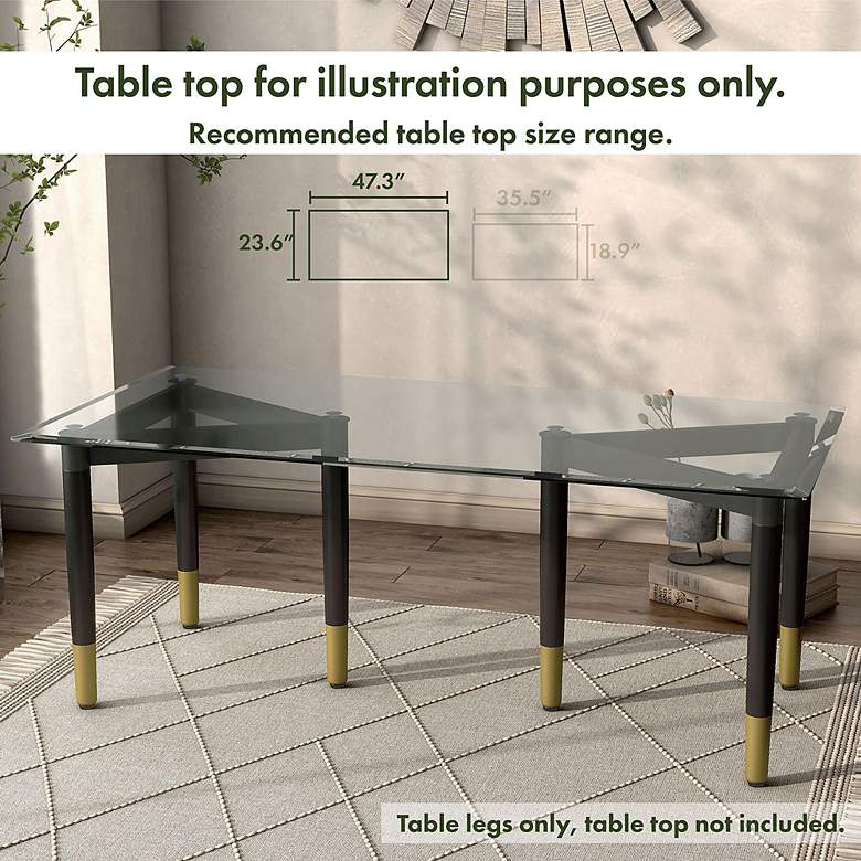 Image 6 Milo 18 1/4" Wide Black Triangle Coffee Table Bases Set of 2 more views