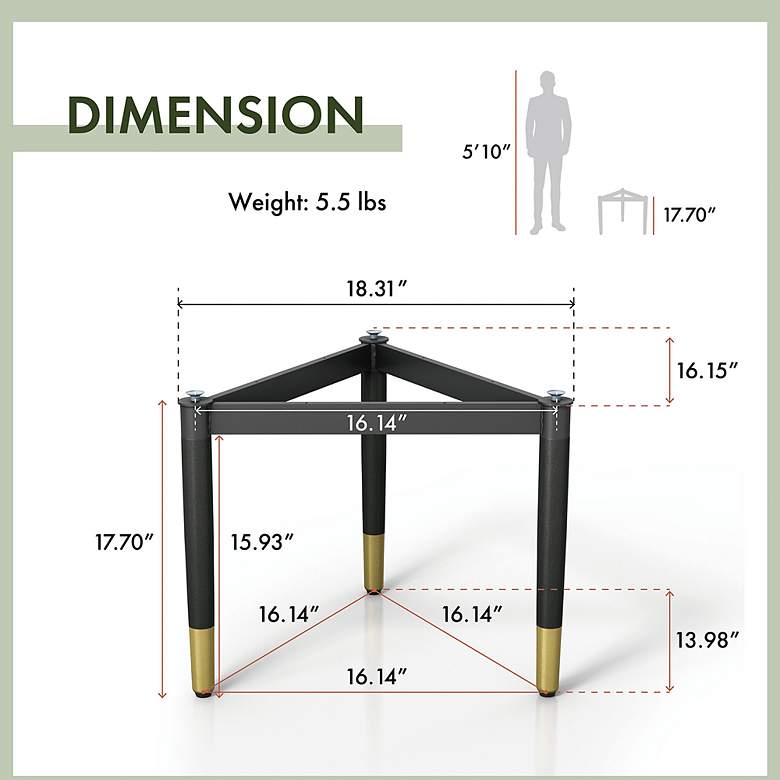 Image 7 Milo 18 1/4" Wide Black Triangle Coffee Table Bases Set of 2 more views