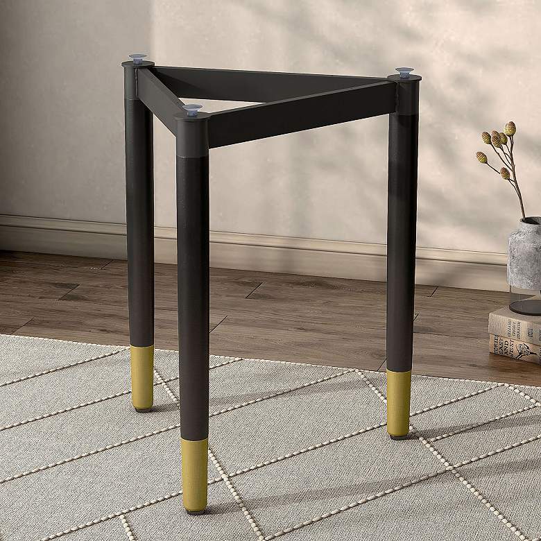 Image 1 Milo 18 1/4" Wide Black Wood Triangle End Table Base