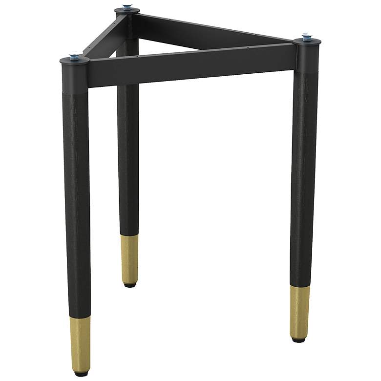 Image 4 Milo 18 1/4" Wide Black Wood Triangle End Table Base more views
