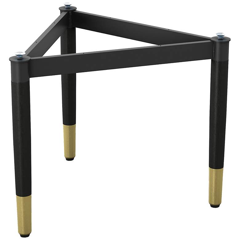 Image 4 Milo 22 1/4" Wide Black Wood Triangle Coffee Table Base more views