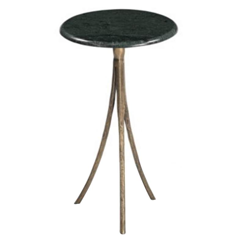 Image 1 Milo 23.5" High Antique Brass And Green Accent Table