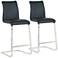 Milo 26" Black Synthetic Leather Counter Stools Set of 2