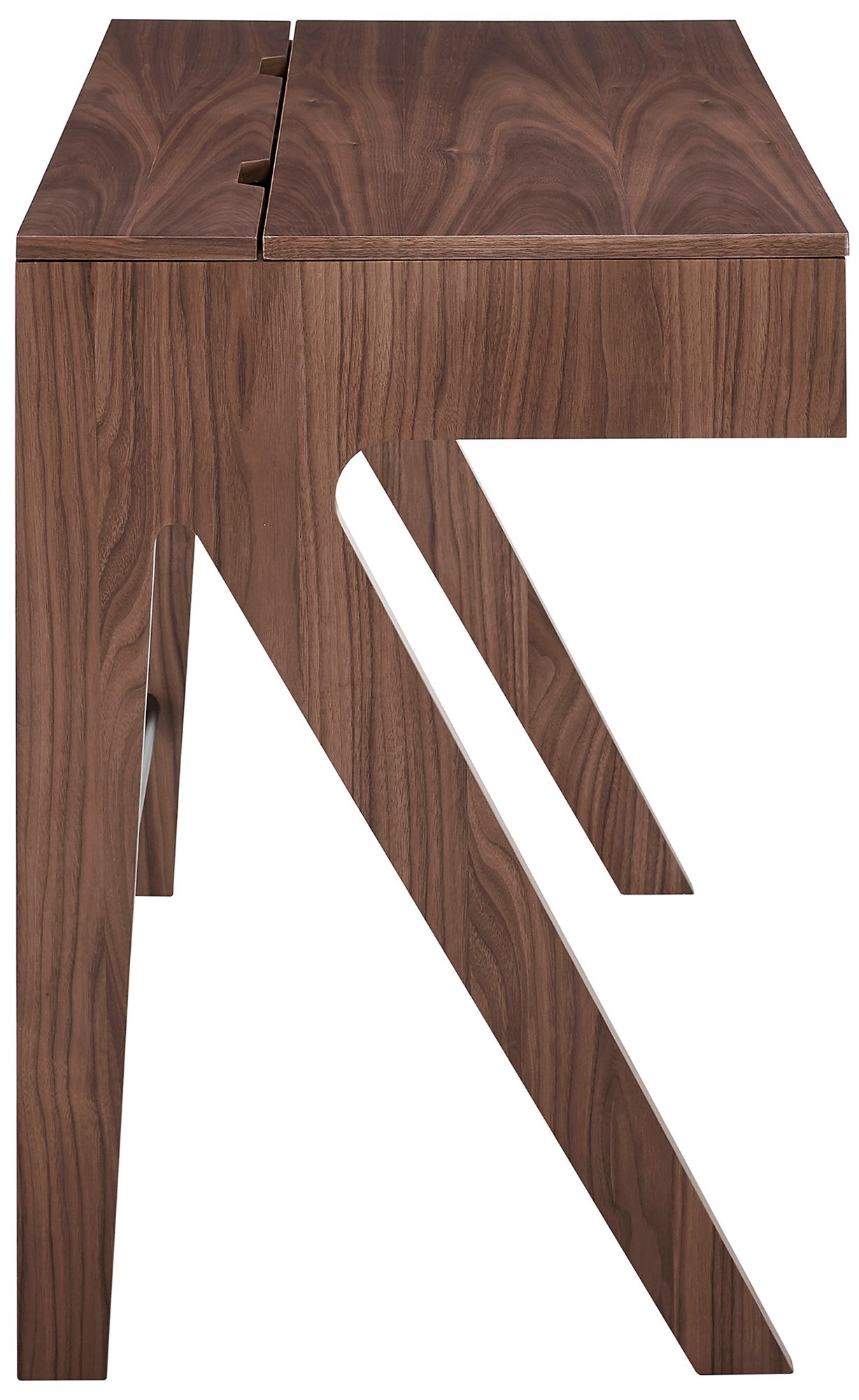 Image 3 Milo 47 1/4" Wide American Walnut Veneer 2-Drawer Desk more views