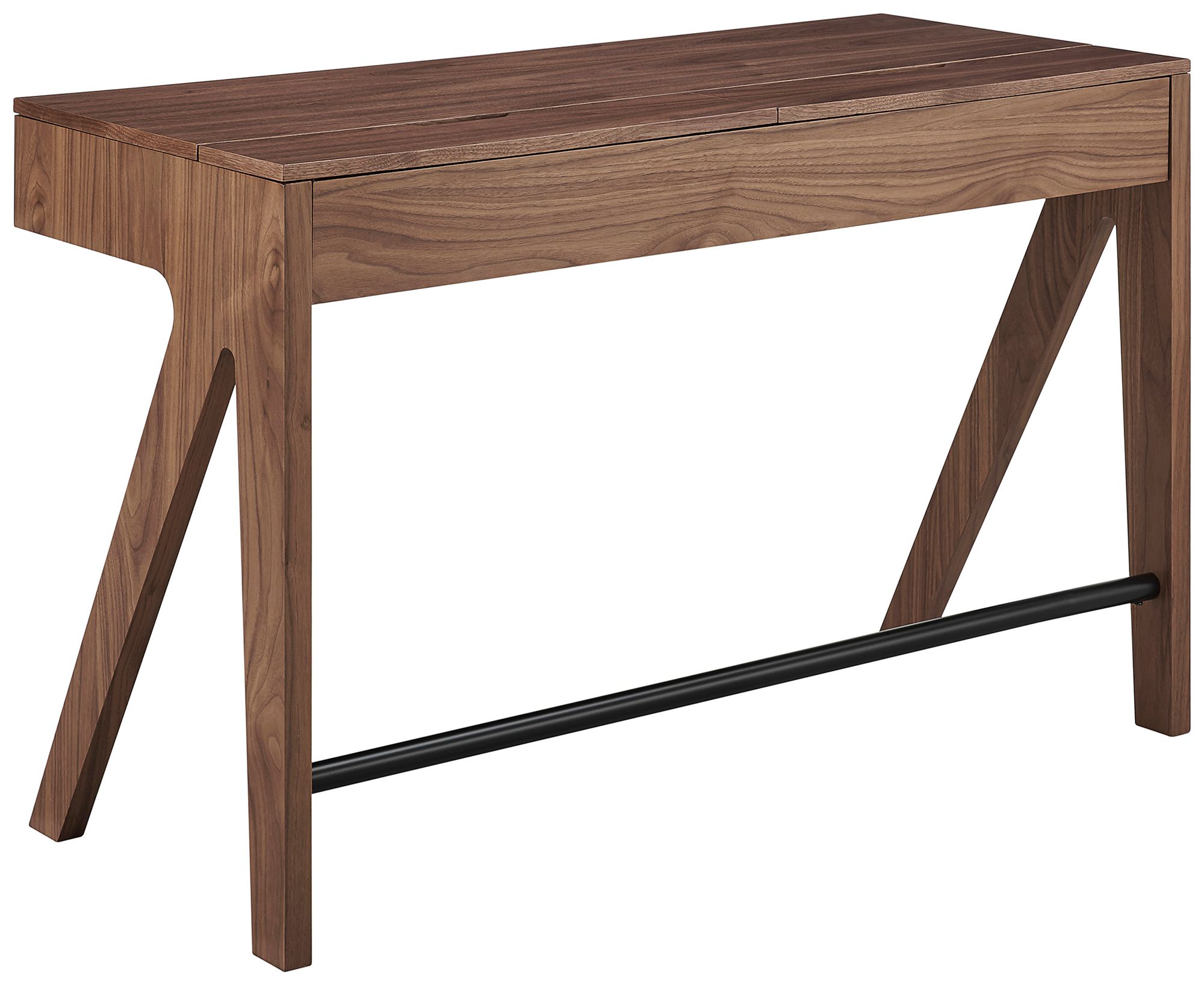 Image 5 Milo 47 1/4" Wide American Walnut Veneer 2-Drawer Desk more views