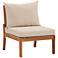 Milos 23" Wide Natural Wood Outdoor Armless Lounge Chair