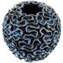Milos Blue Glazed Ceramic 10" Wide Decorative Vase