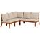 Milos Natural Wood 4-Piece Outdoor Lounge Set