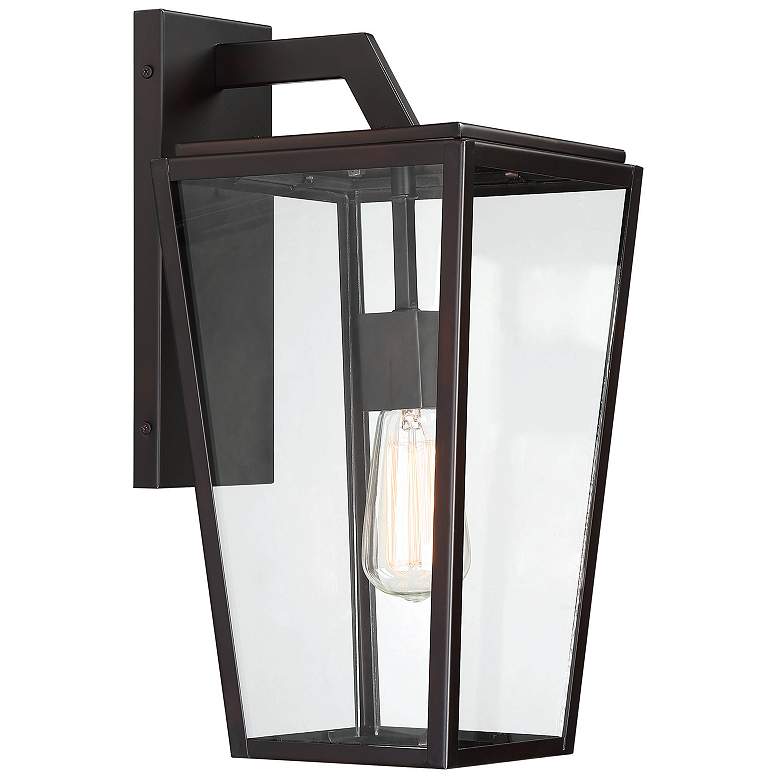 Image 4 Milton 1-Light Outdoor Wall Lantern in English Bronze more views