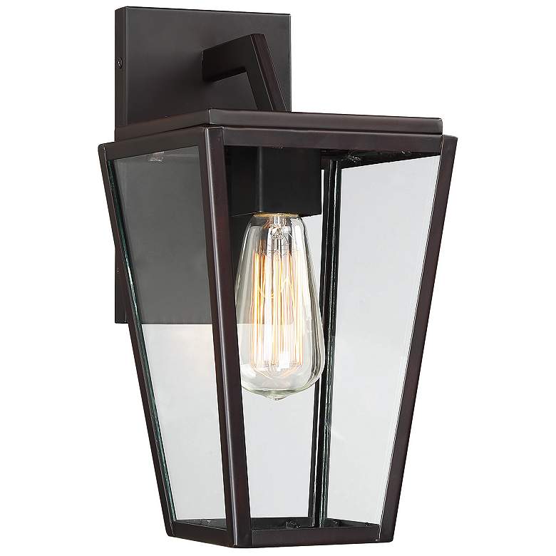 Image 3 Milton 1-Light Outdoor Wall Lantern in English Bronze more views