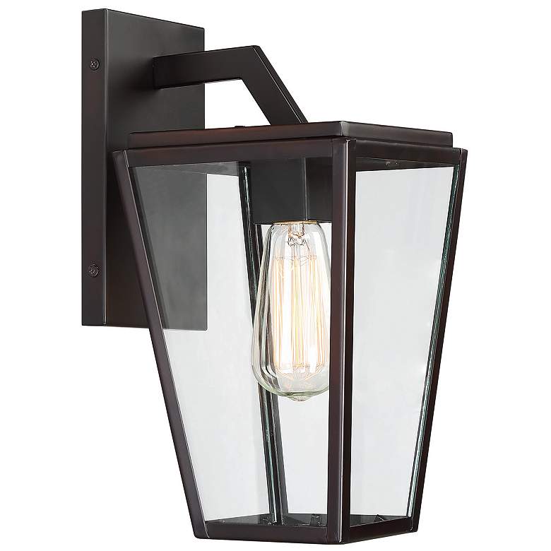 Image 4 Milton 1-Light Outdoor Wall Lantern in English Bronze more views