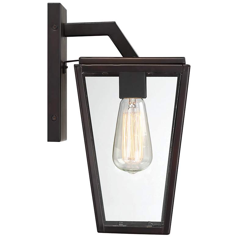 Image 5 Milton 1-Light Outdoor Wall Lantern in English Bronze more views