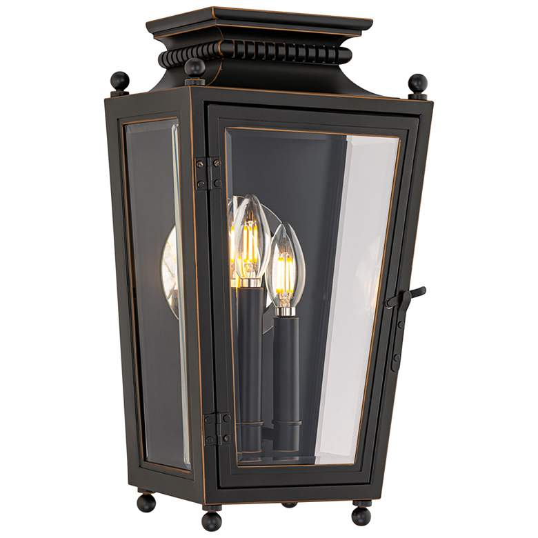 Image 1 Milton 16.5"H x 9"W 3-Light Outdoor Wall Light in Oil Rubbed Bronze