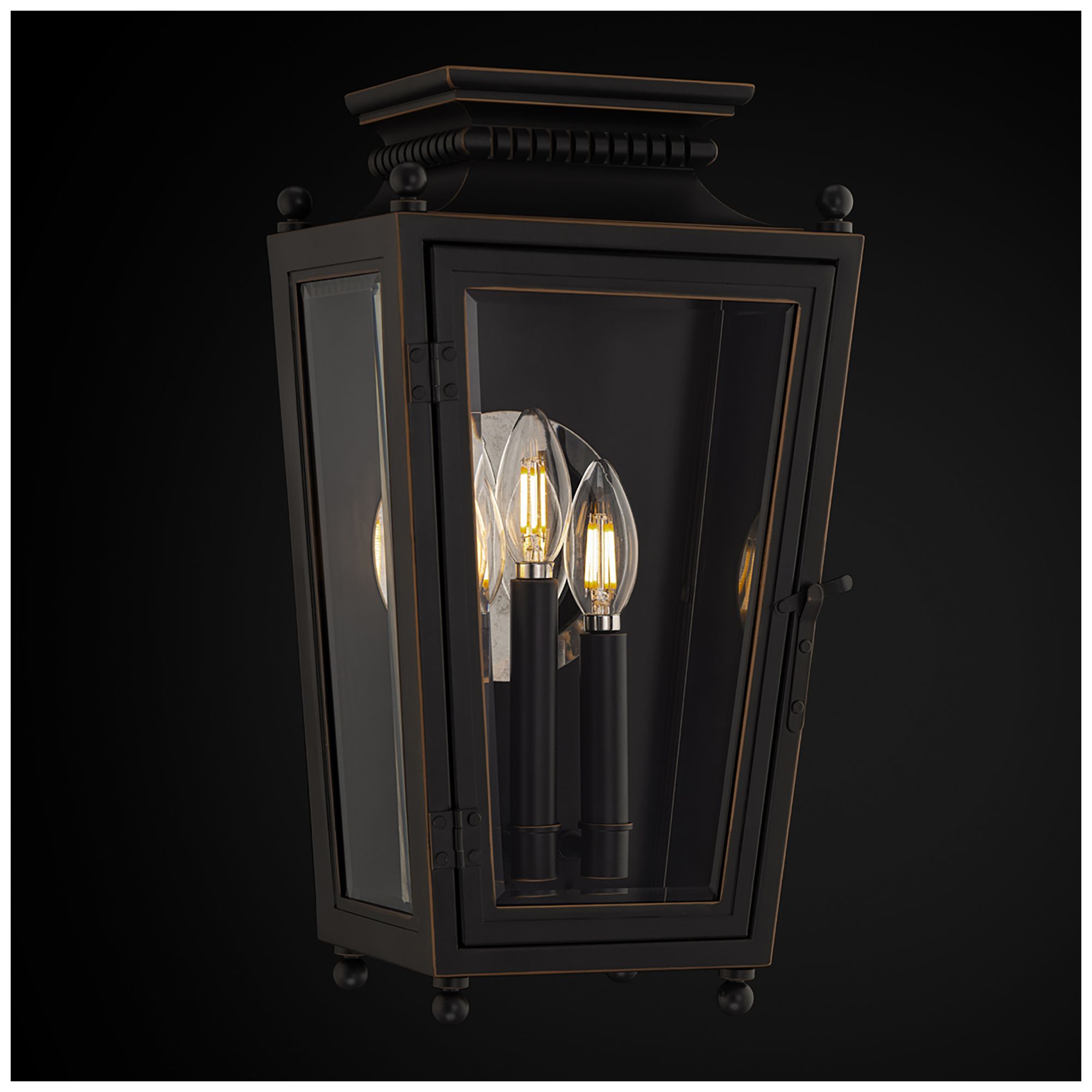 Image 2 Milton 16.5"H x 9"W 3-Light Outdoor Wall Light in Oil Rubbed Bronze more views