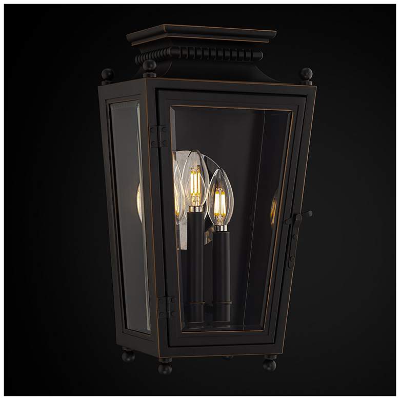 Image 2 Milton 16.5"H x 9"W 3-Light Outdoor Wall Light in Oil Rubbed Bronze more views