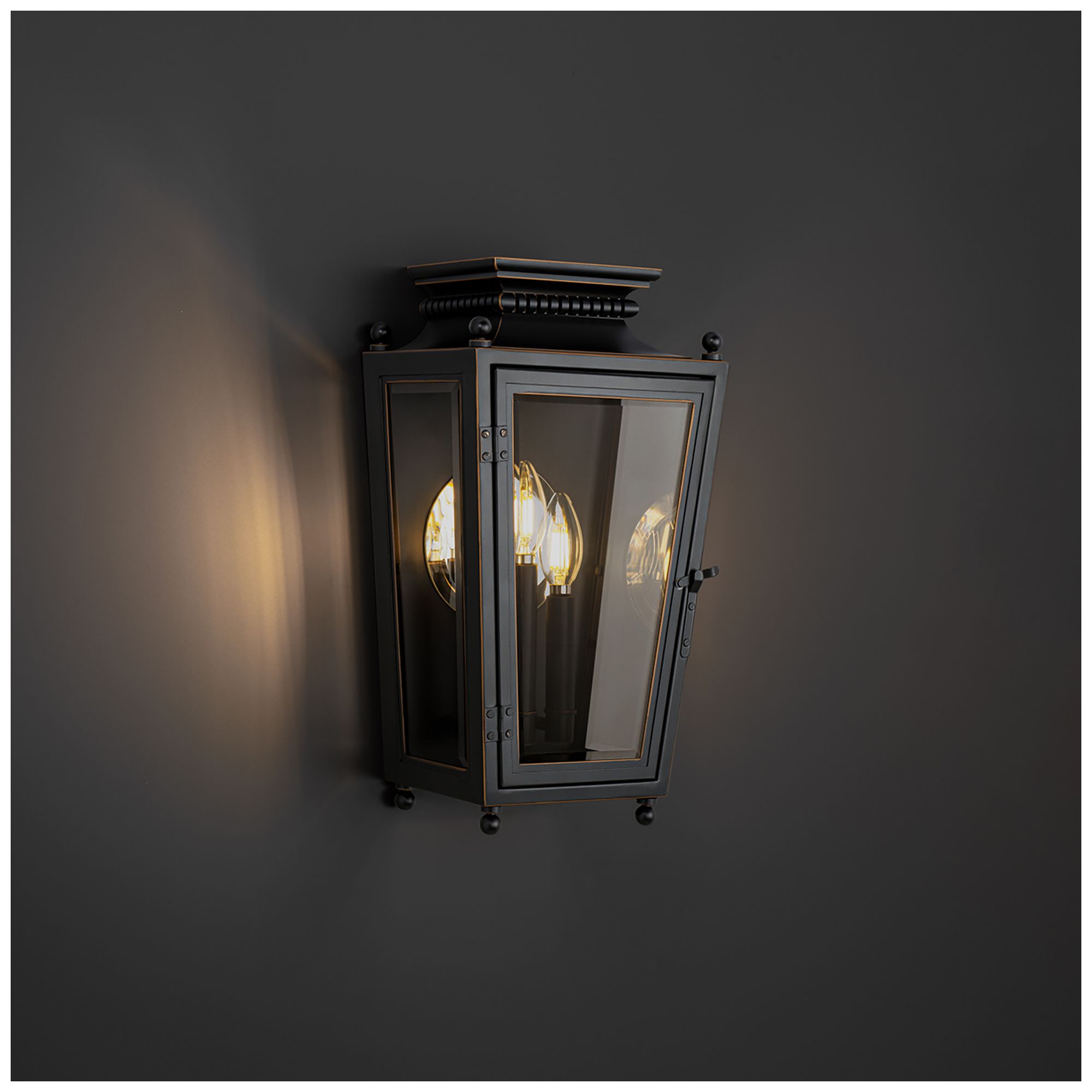 Image 4 Milton 16.5"H x 9"W 3-Light Outdoor Wall Light in Oil Rubbed Bronze more views