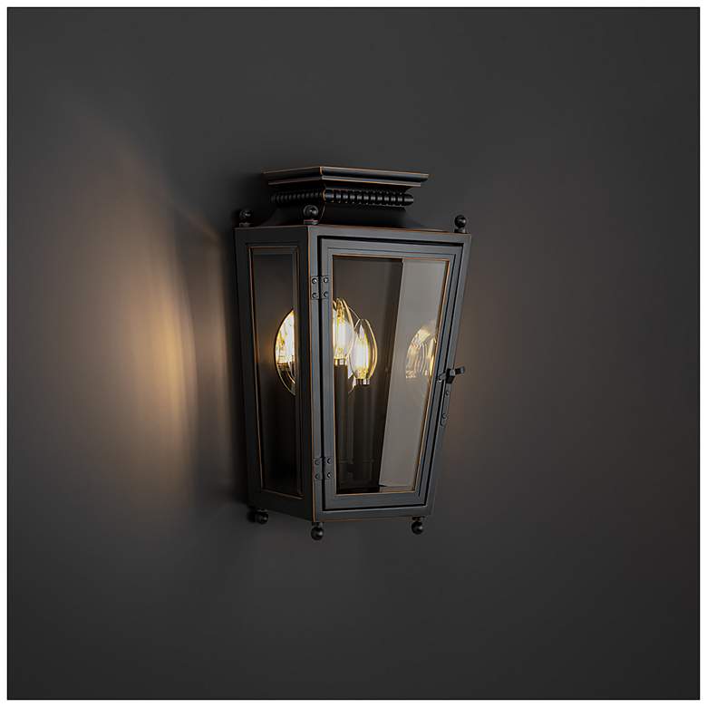 Image 4 Milton 16.5"H x 9"W 3-Light Outdoor Wall Light in Oil Rubbed Bronze more views