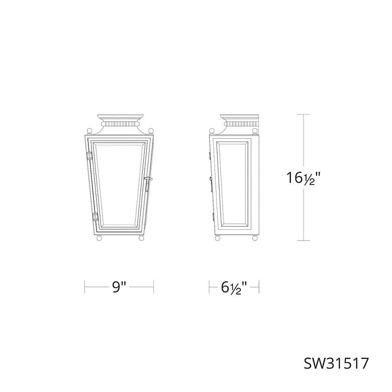 Image 5 Milton 16.5"H x 9"W 3-Light Outdoor Wall Light in Oil Rubbed Bronze more views
