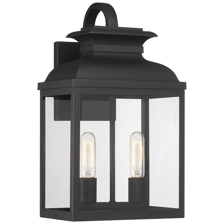 Image 1 Milton 19" Wide 2-Light Black Outdoor Wall Light
