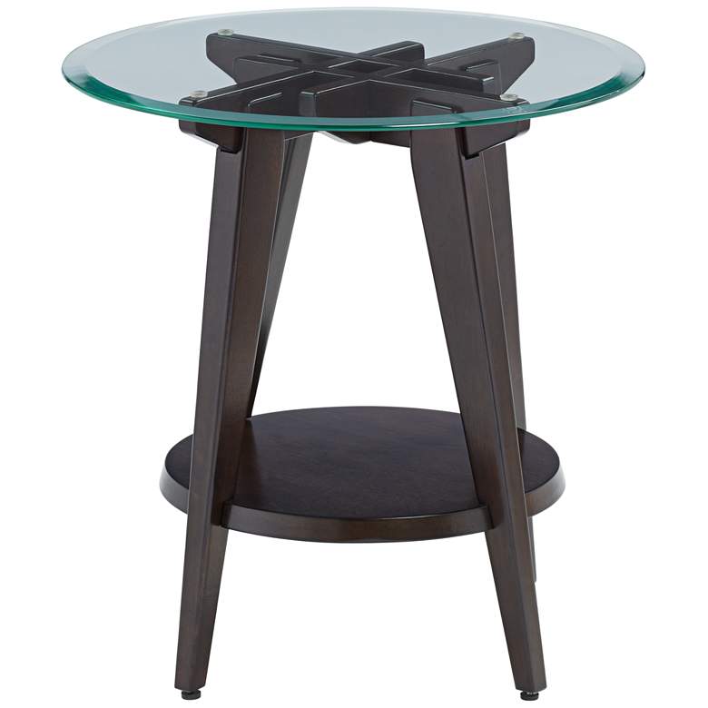 Image 6 Milton 24" Wide Dark Brown Round Accent Table more views