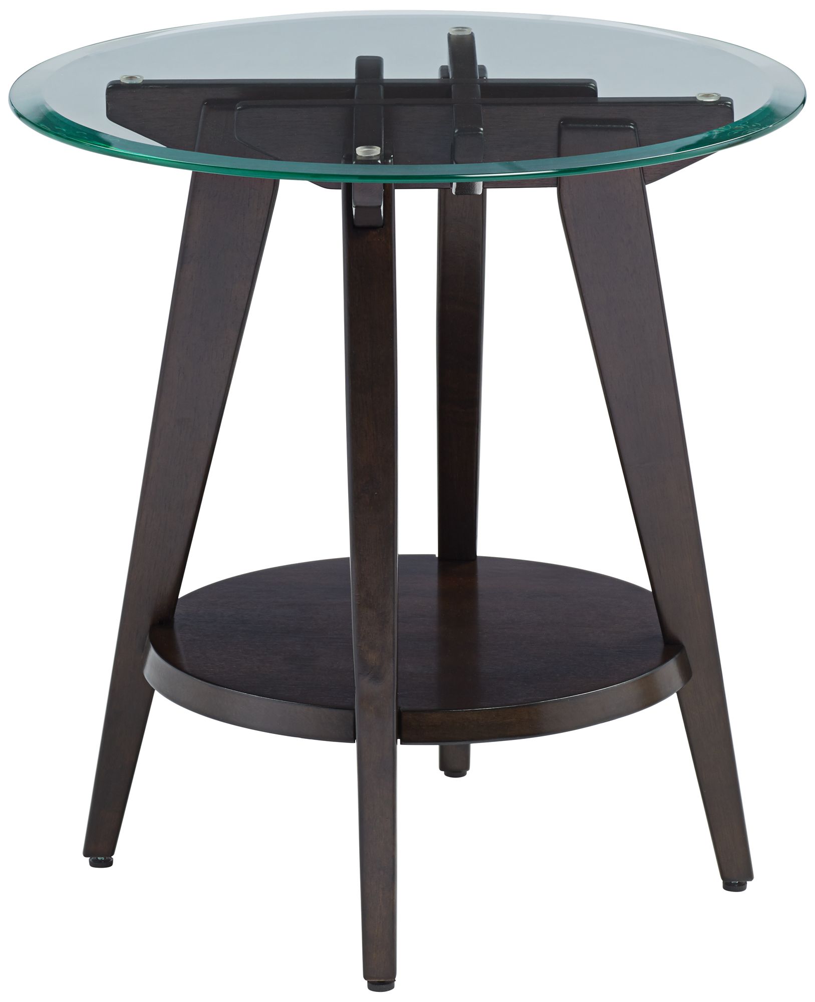Milton 24" Wide Dark Brown Round Accent Table