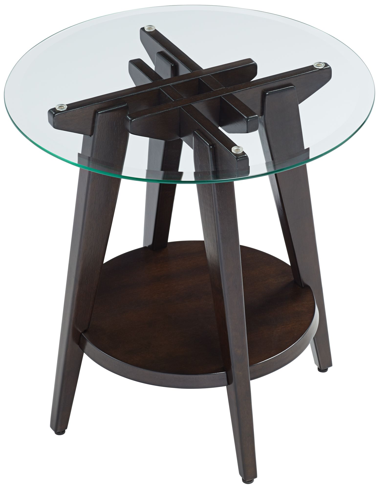 Milton 24" Wide Dark Brown Round Accent Table