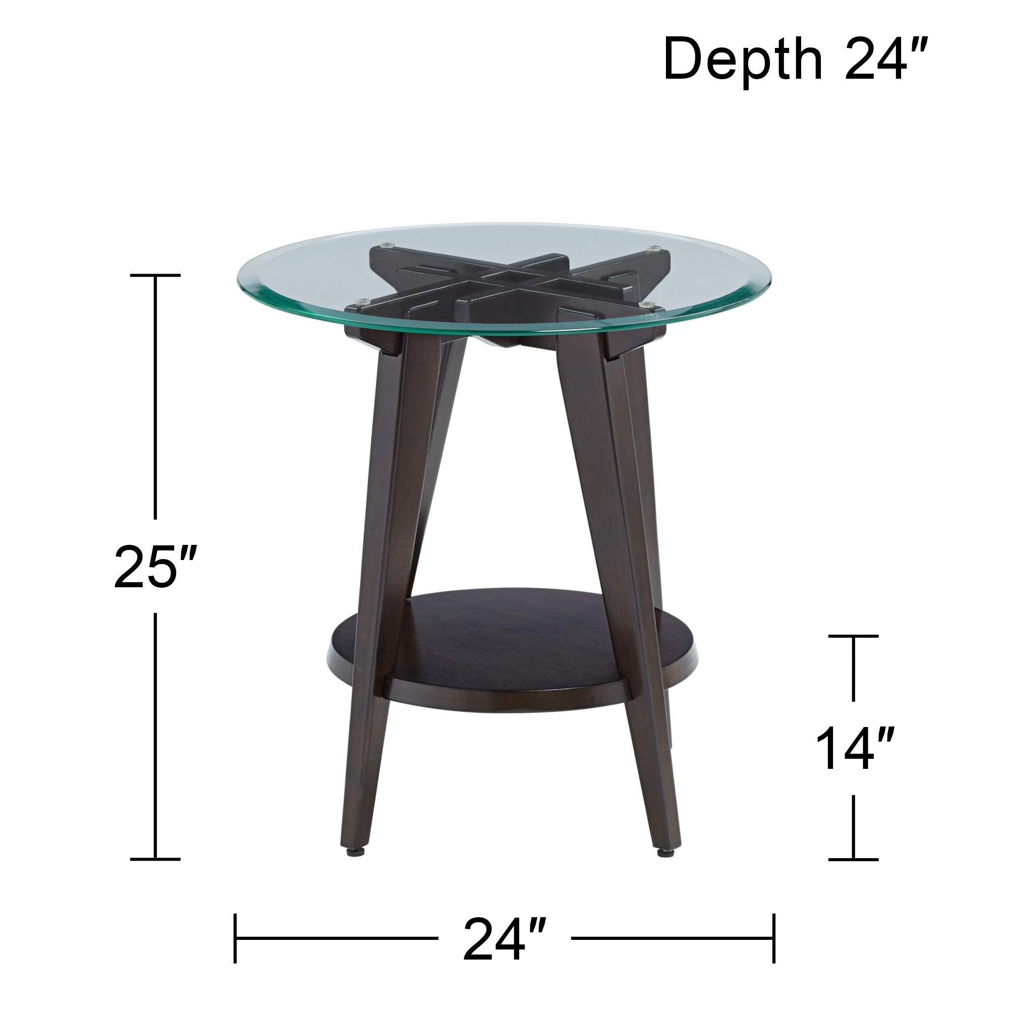 Milton 24" Wide Dark Brown Round Accent Table