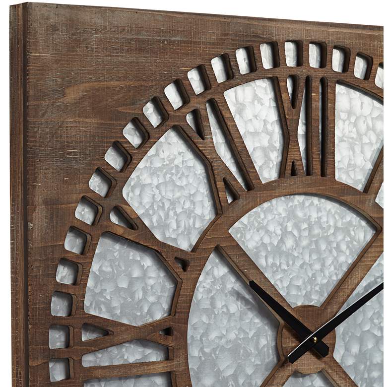 Image 3 Milton 30 inch Square Roman Numeral Wood Wall Clock more views