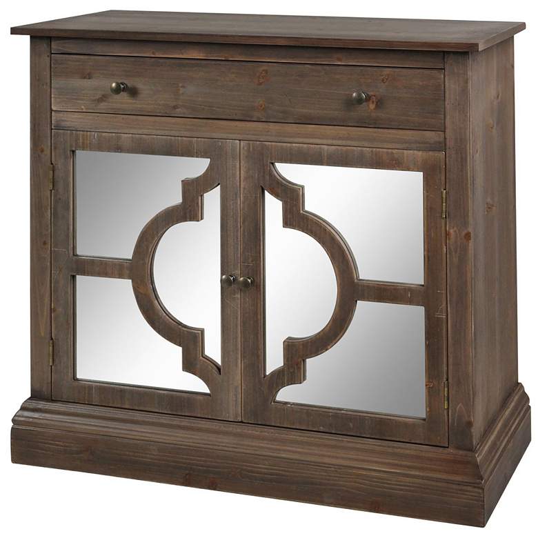 Image 1 Milton 36" Wide 2-Drawer & 2-Door Mirrored Wood Chest