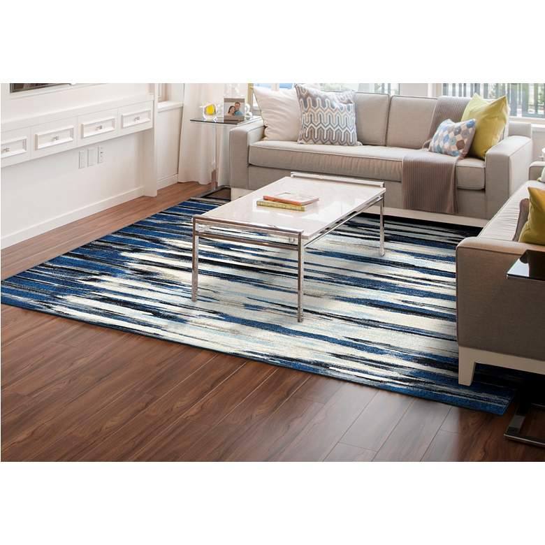 Image 1 Milton 6533468 5&#39;3 inchx7&#39;6 inch Blue Ivory Abstract Ombre Area R