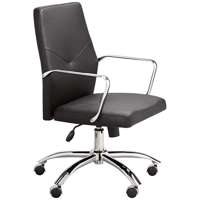 Image 1 Milton Black Leatherette Low Back Office Chair