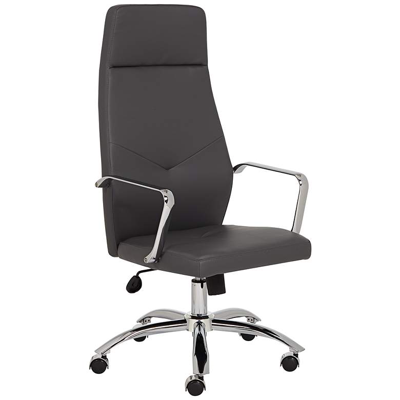 Image 1 Milton Gray Leatherette High Back Office Chair