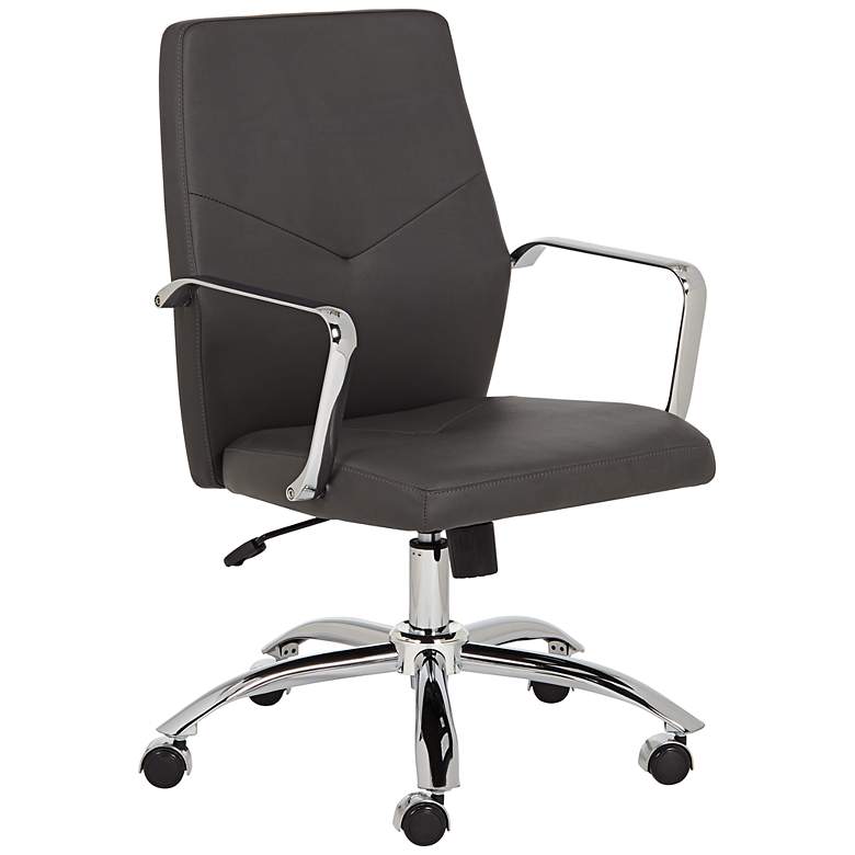 Image 1 Milton Gray Leatherette Low Back Office Chair