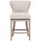 Milton Swivel Counter Stool, Bisque French Linen, Natural Gray Ash