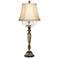 Mimi Antique Gold Table Lamp with Relaxed Wave Trim